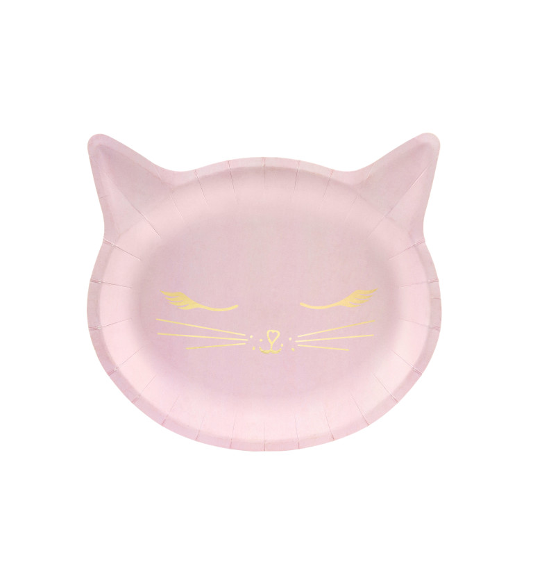 Světle růžový talířek Cat sada