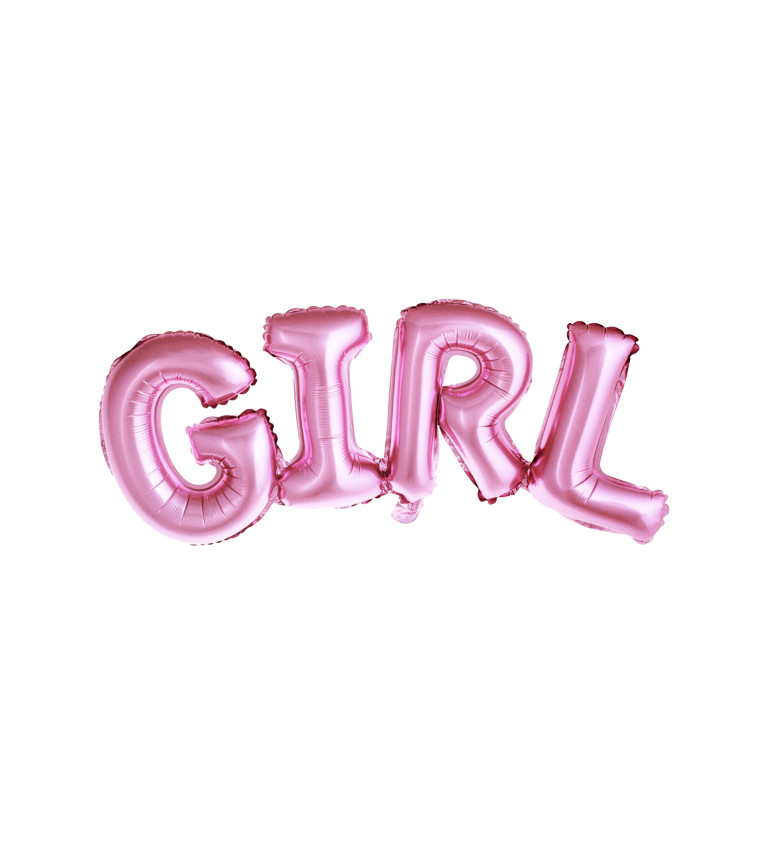 Růžový balonek s nápisem Girl