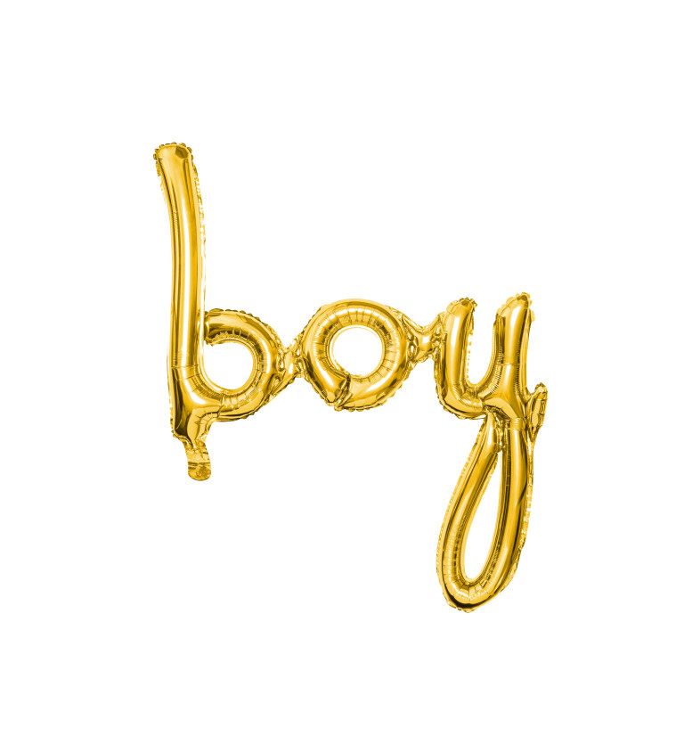 Fóliový zlatý balónek - Boy