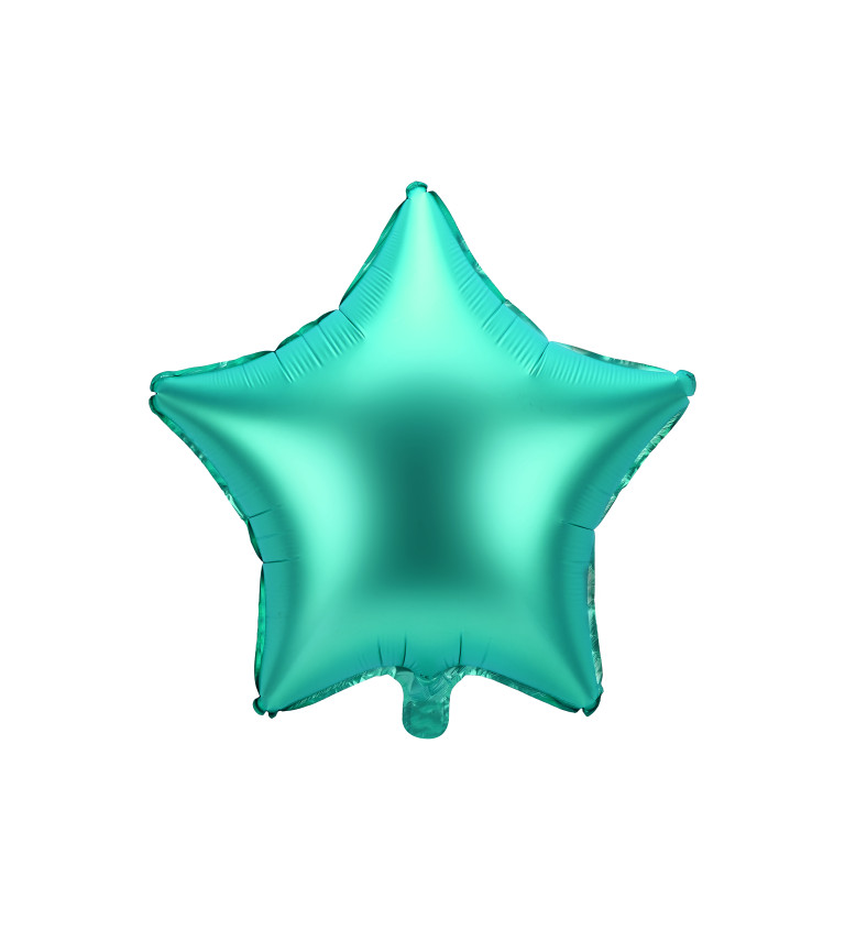 Foliový zelený balonek ve tvaru hvězdy