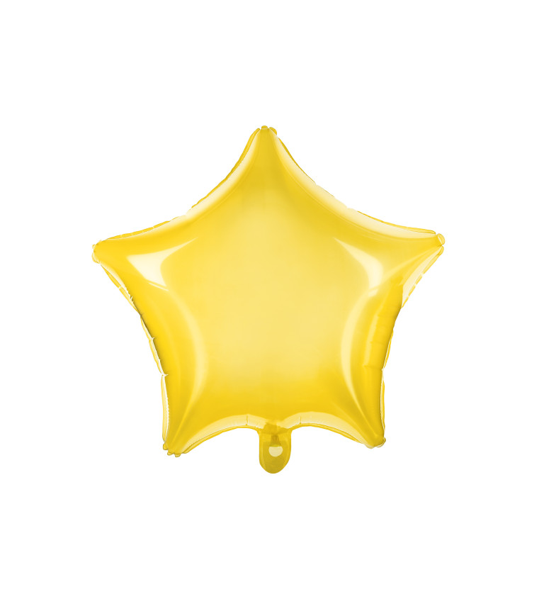 Balonek hvězda průhledný žlutý