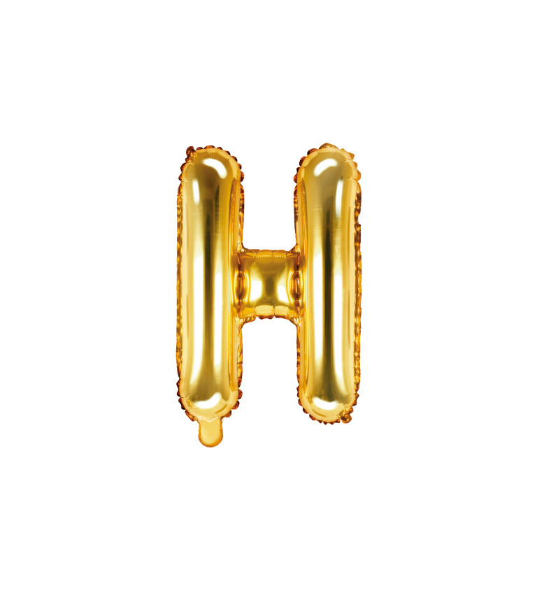 Fóliový zlatý balónek - písmeno H