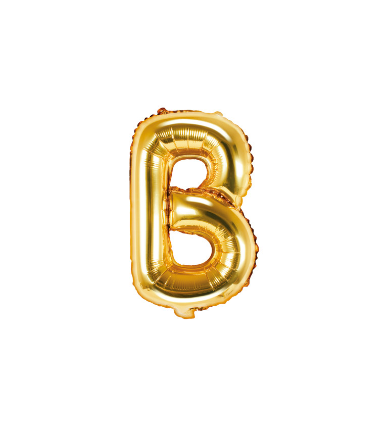 Fóliový zlatý balónek - písmeno B