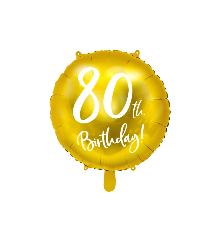 Zlatý balonek s číslem 80