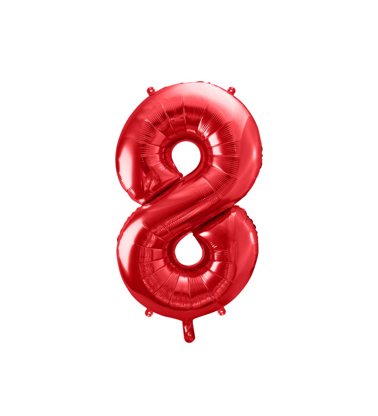 Červený balonek s číslem 8