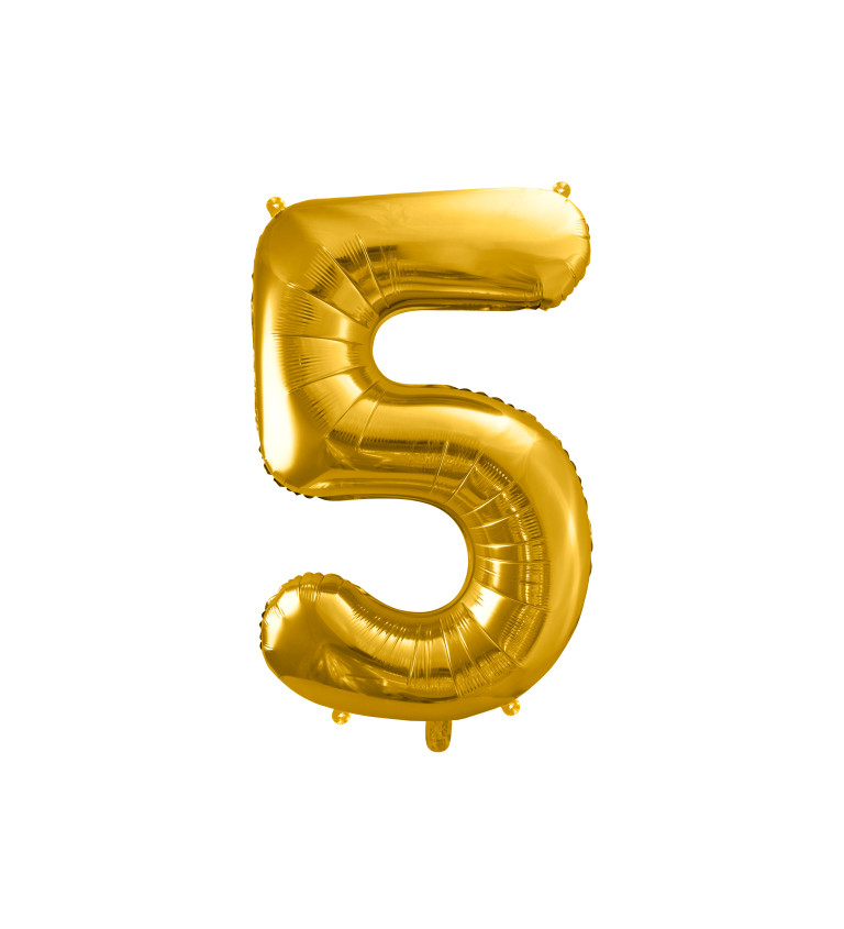 Zlatý balónek s číslem 5