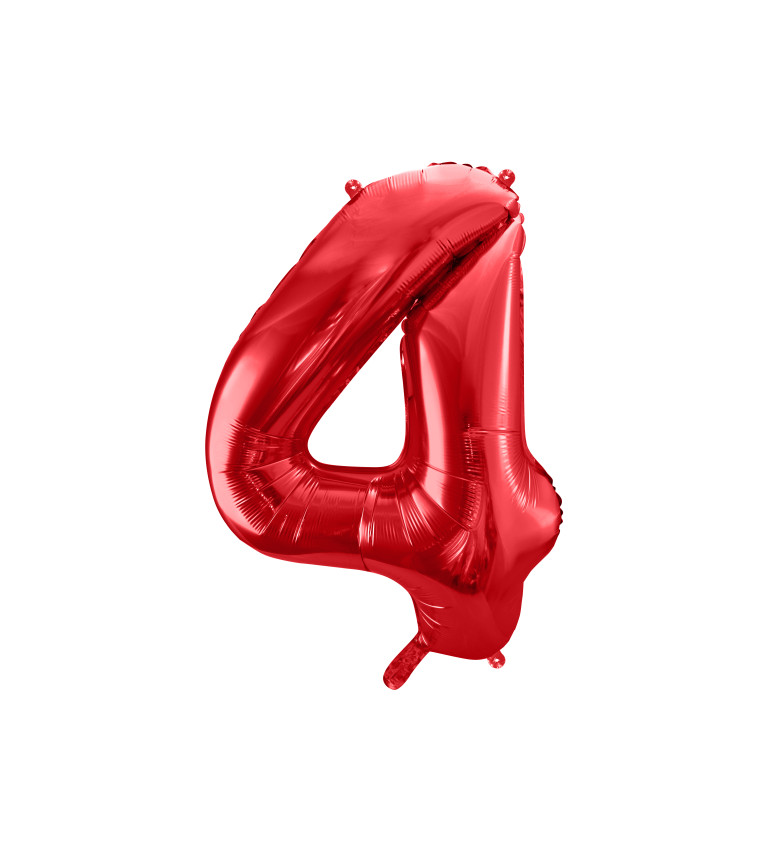 Fóliový balónek číslice 4 - červená