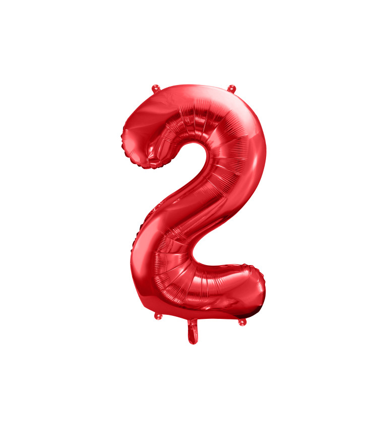 Červený balónek s číslem 2