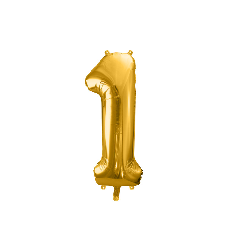 Fóliový balónek s číslem 1 - zlatý