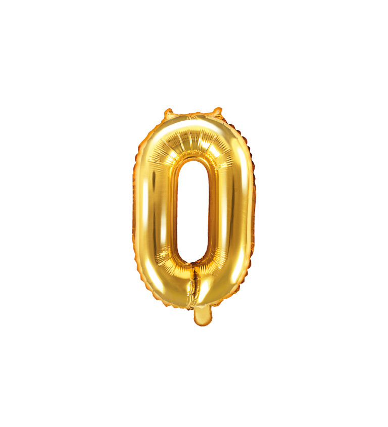 Balónek číslice 0 - zlatá