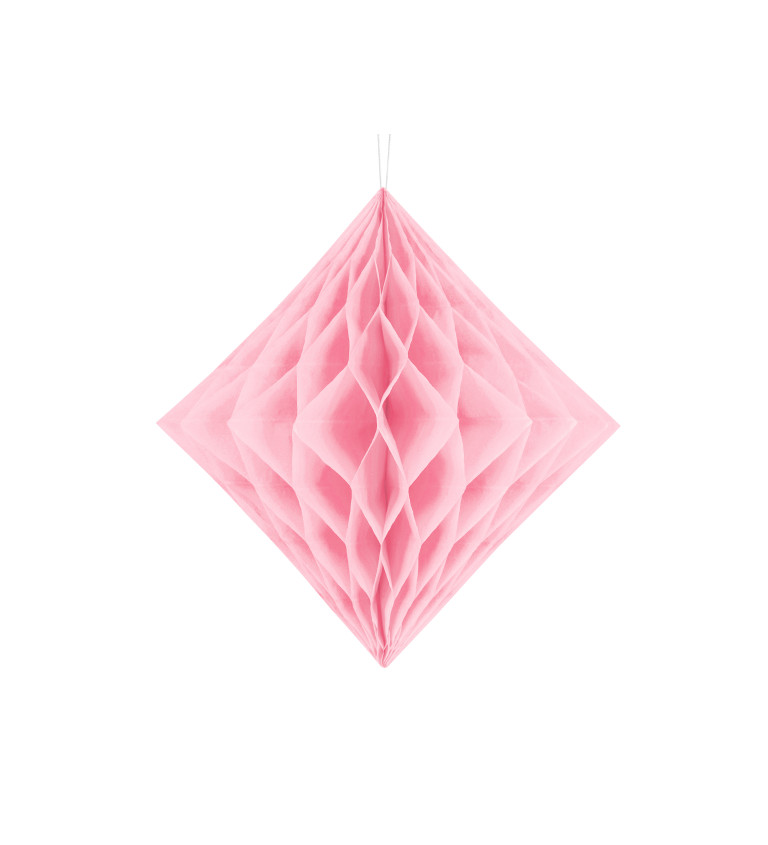 Světle růžový papírový diamant II dekorace