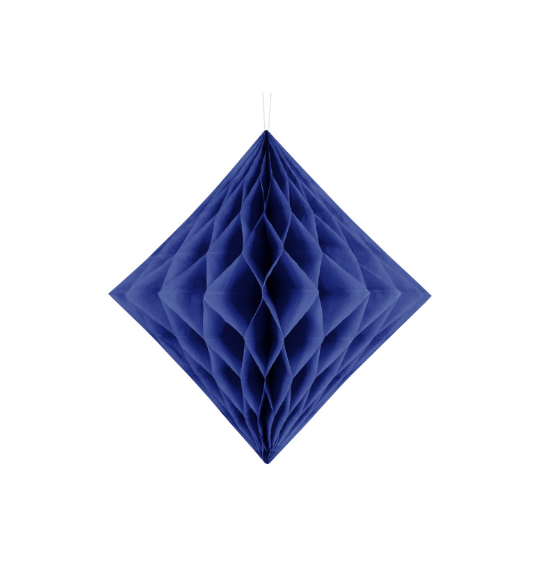 Tmavě modrý papírový diamant II dekorace