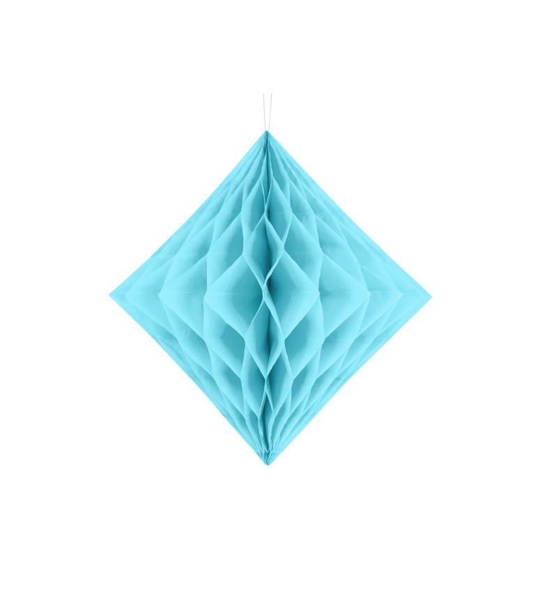 Světle modrý papírový diamant II dekorace