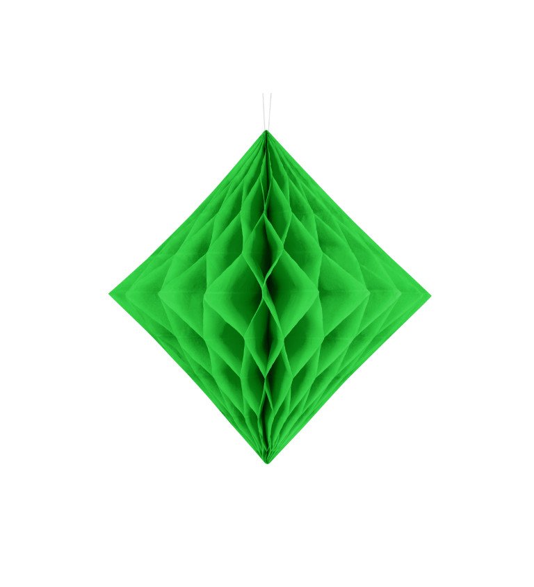 Zelený papírový diamant dekorace