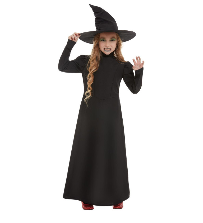 Dětský kostým Čarodějka černá