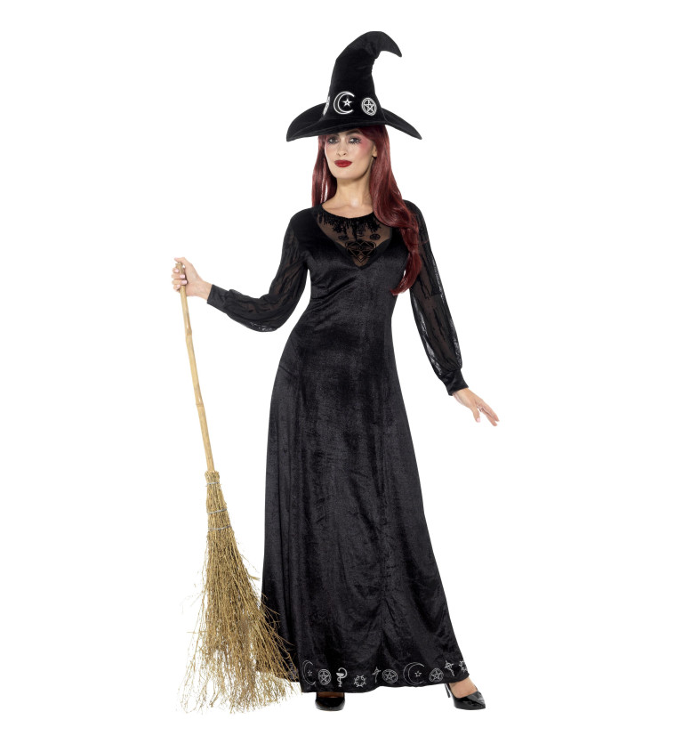 Dámský kostým čarodějka černá