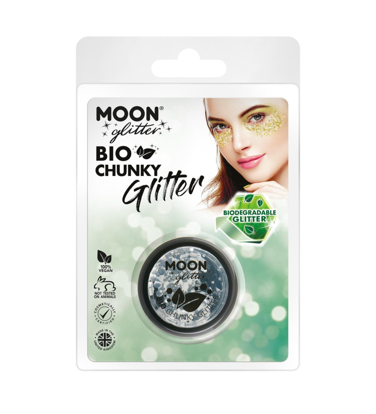 Třpytky moon - stříbrné BIO