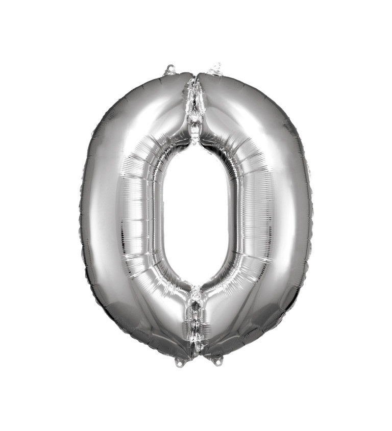 Fóliový stříbrný balónek 0
