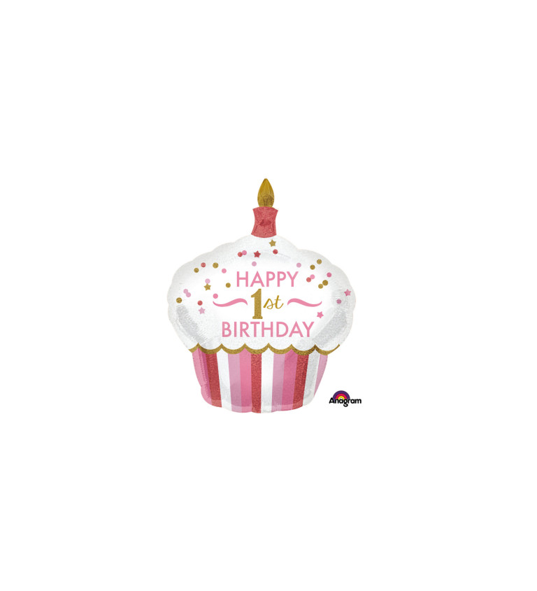 Cupcake balónek happy bday
