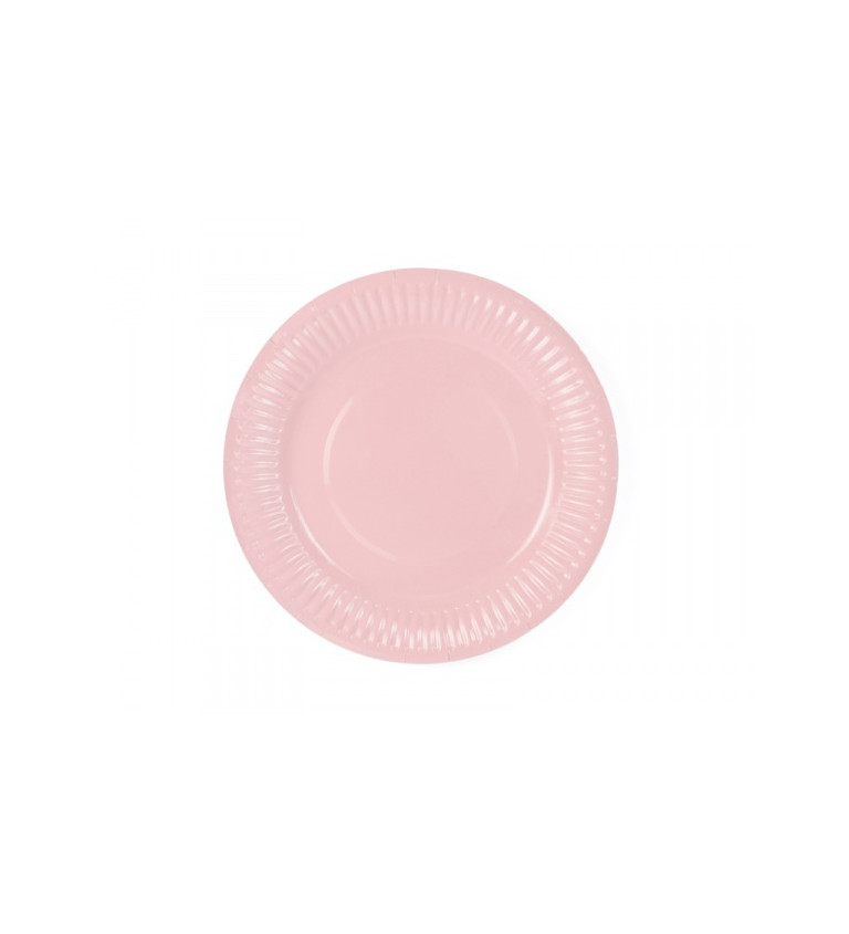 Pudrově růžový talířek sada