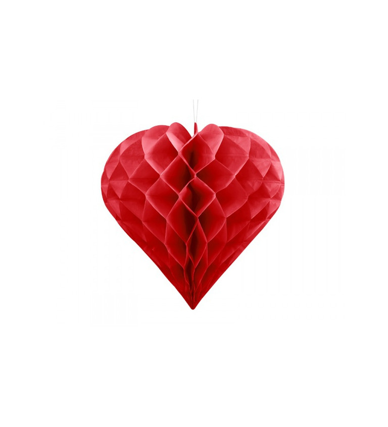 Červené papírové srdce dekorace