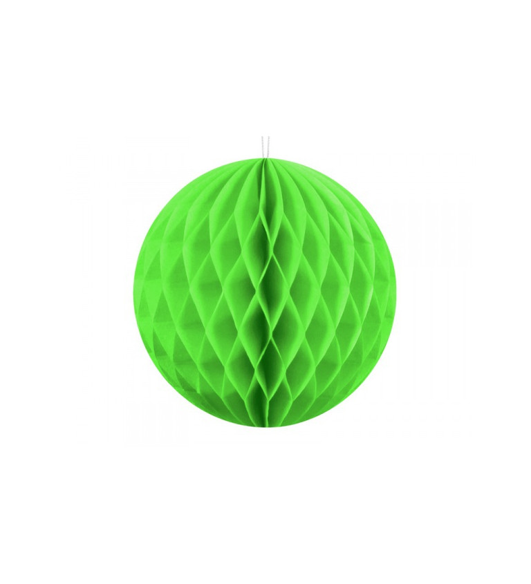 Jablkově zelená papírová koule III dekorace