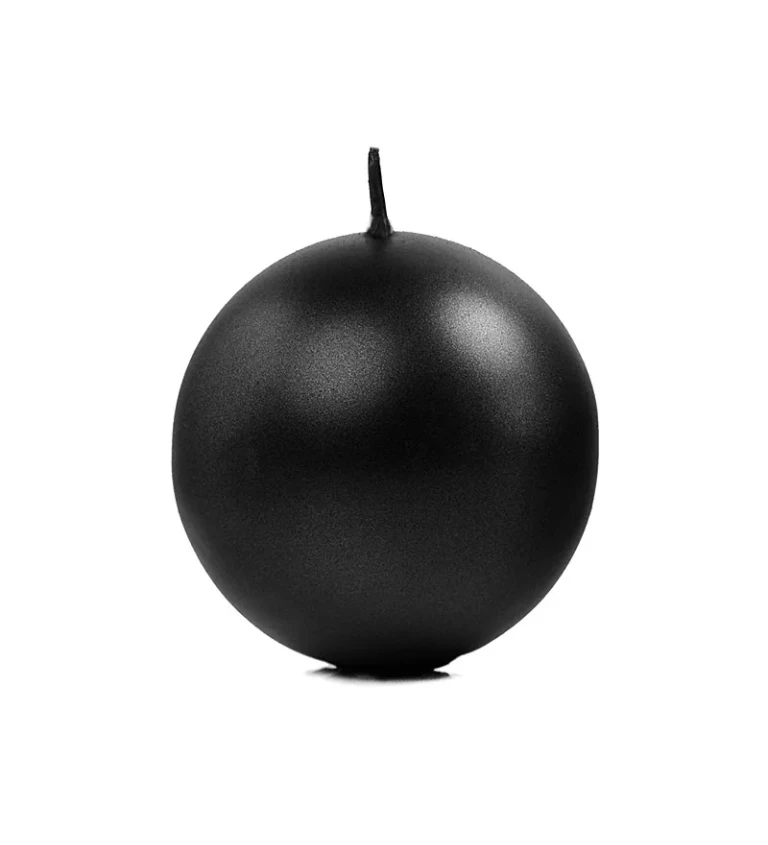 Svíčka ve tvaru koule - černá
