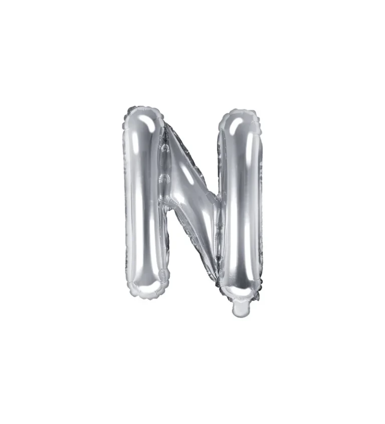 Balón písmeno ''N'' ve stříbrné barvě