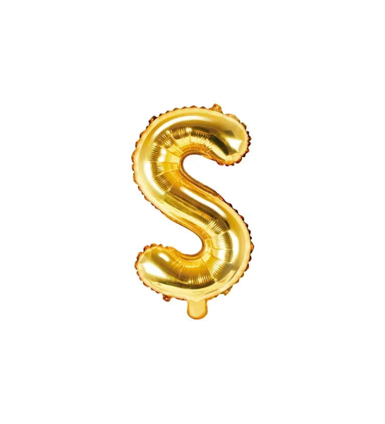 Balón písmeno ''S'' ve zlaté barvě