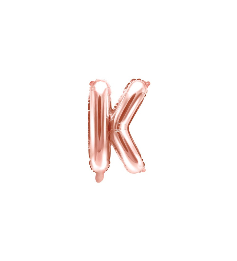 Fóliový balónek Písmeno "K" - rosegold