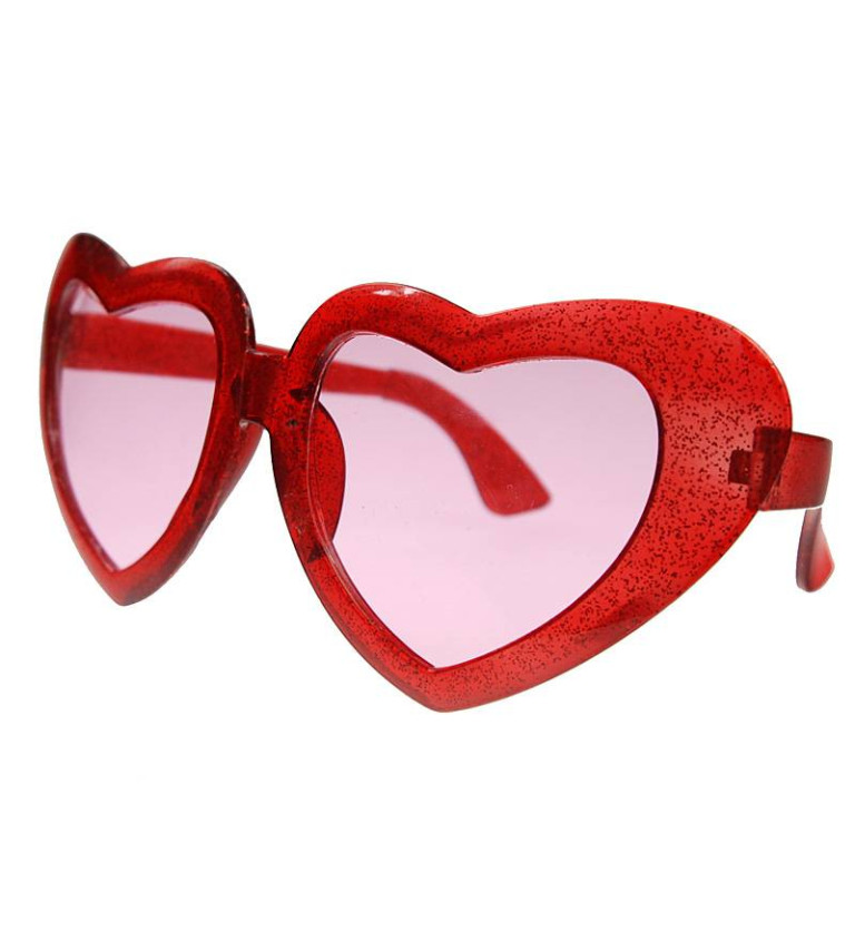 Červené brýle srdce
