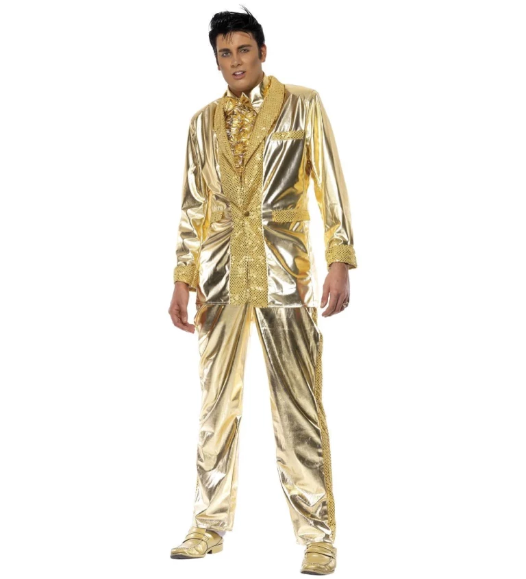 Pánský kostým Elvis zlatý