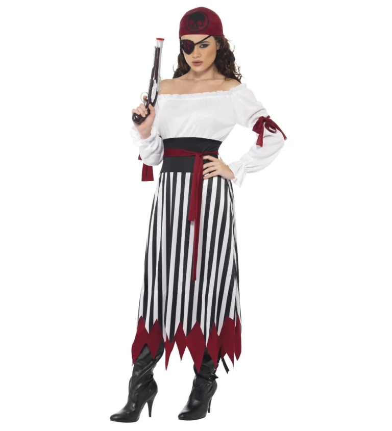 Dámský kostým Pirátka dlouhé šaty