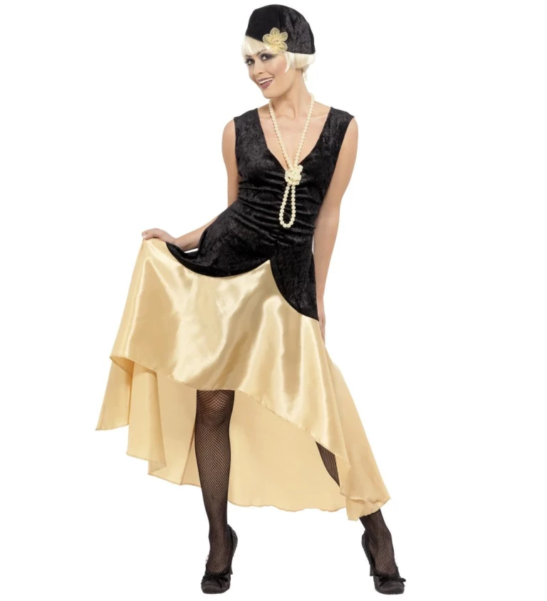 Dámský kostým 20. léta, zlatá sukně