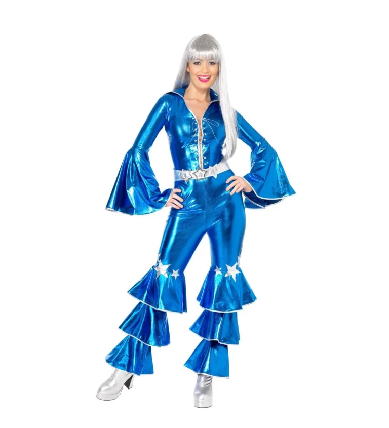 Dámský kostým 70. léta, modrý
