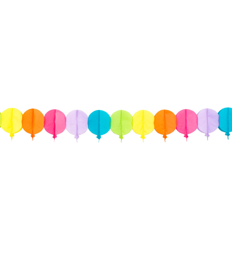 Girlandy ve tvaru barevných balónků