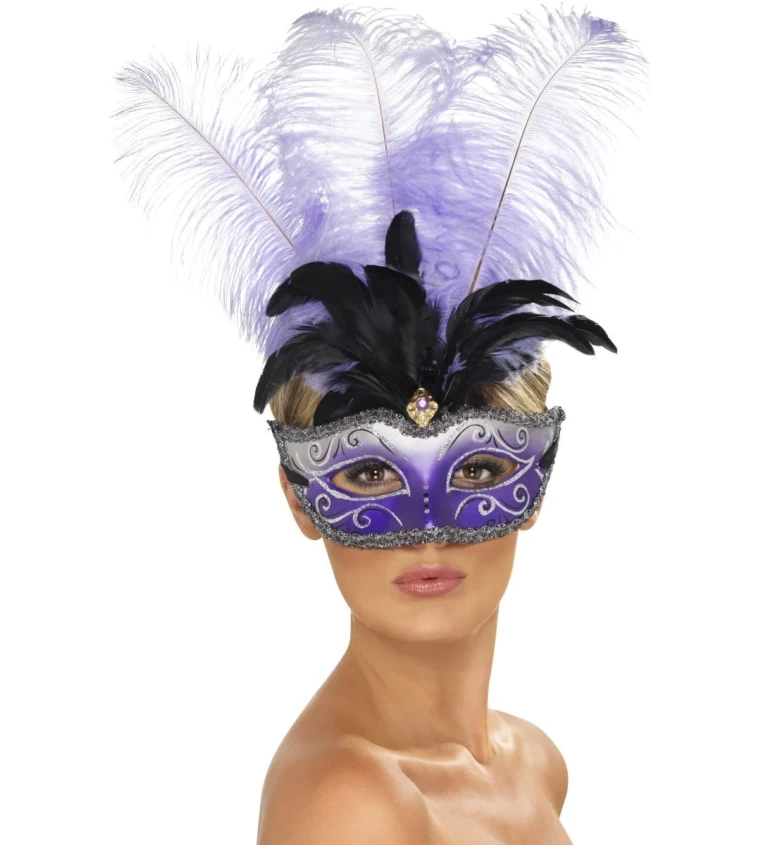 Maska Lady Baroque - fialová II