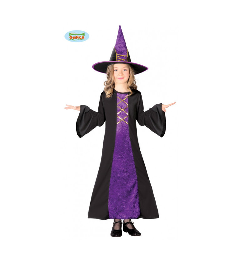 Dětský kostým fialové čarodějnice