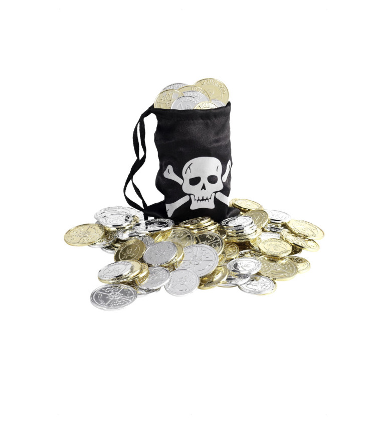 Měšec pro piráta s mincemi