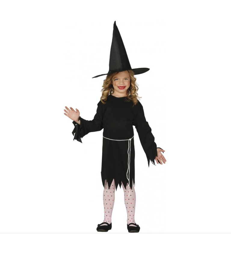 Dětský kostým čarodějka černá
