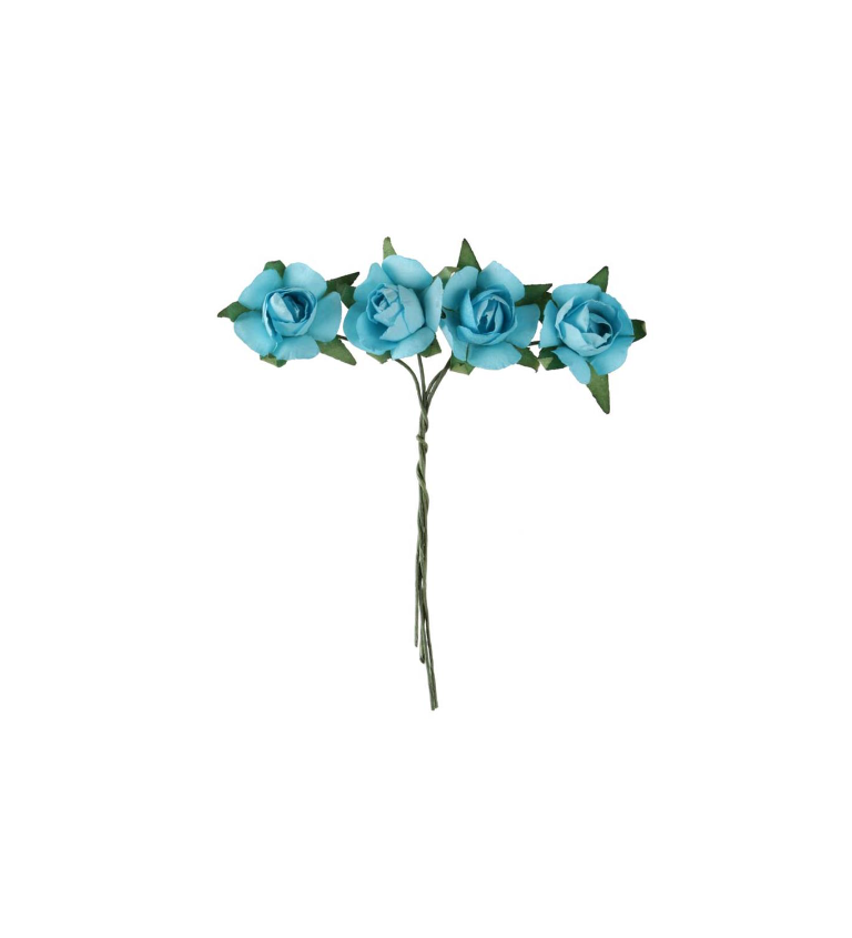 Dekorace - Pugét tyrkysových růží