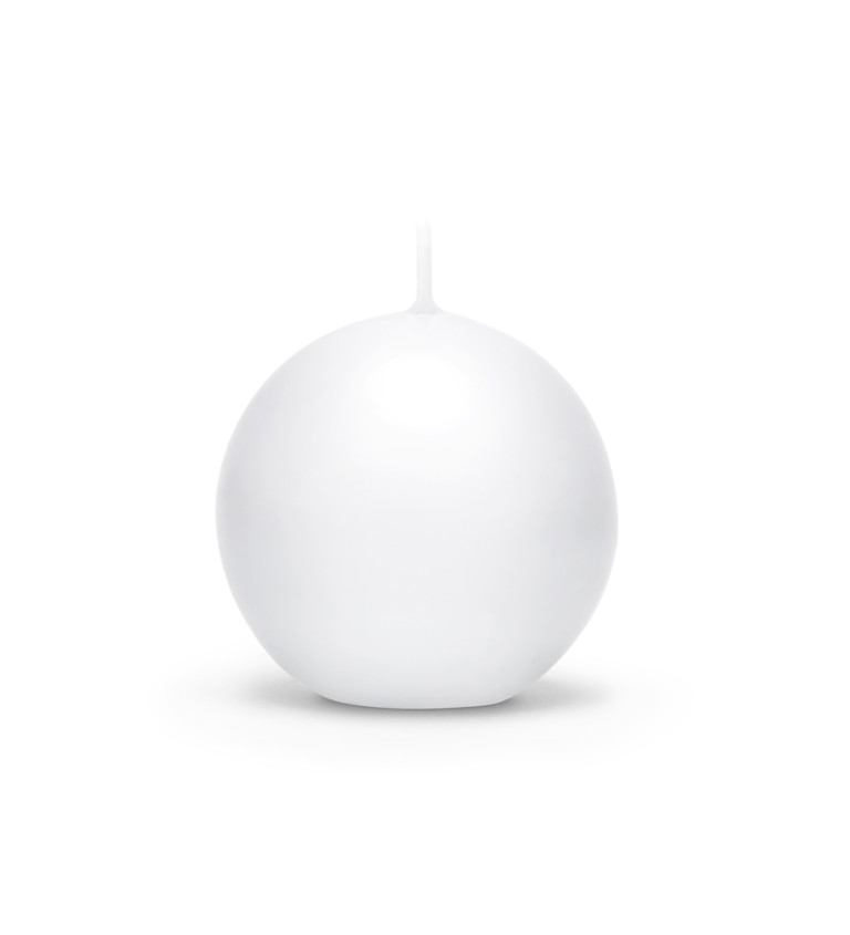 Matná bílá svíčka - koule