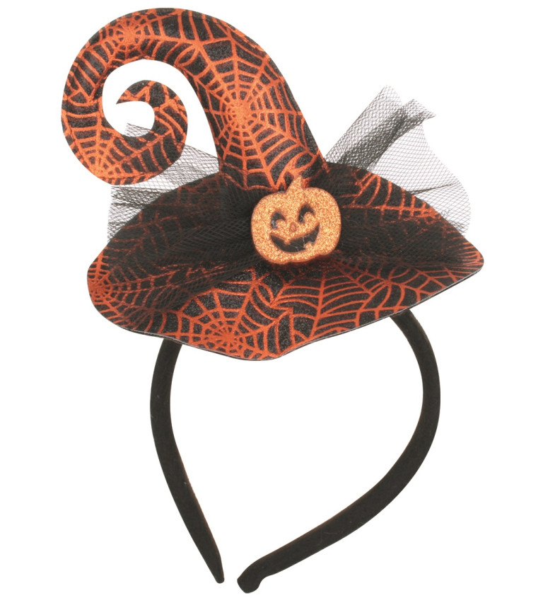 Čelenka - čarodějnický klobouk s dýňí