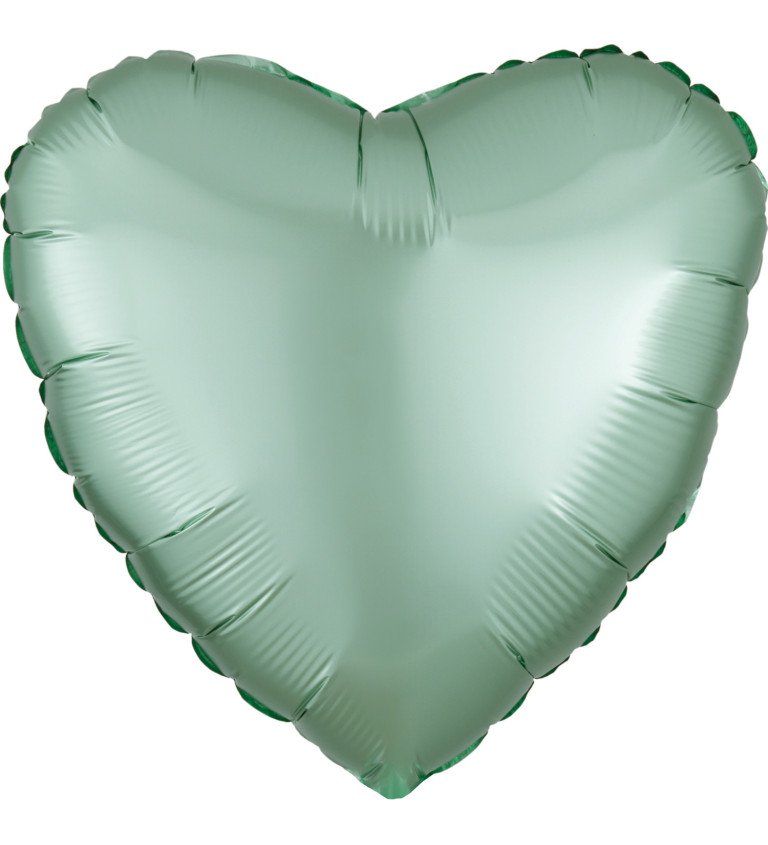 Foliový balónek - srdce - zelená barva