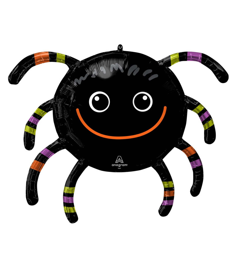 Fóliový balónek černý - veselý pavouk