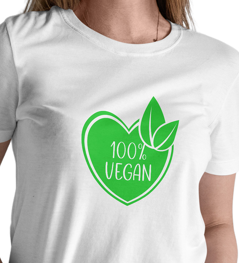 Dámské triko s nápisem 100% vegan