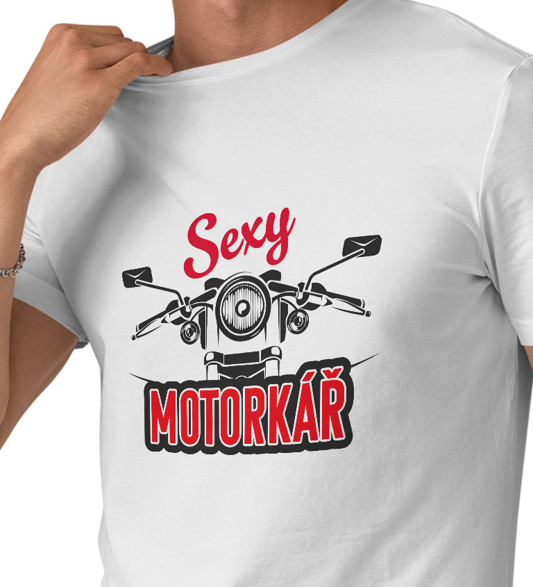 Pánské triko s nápisem Sexy motorkář