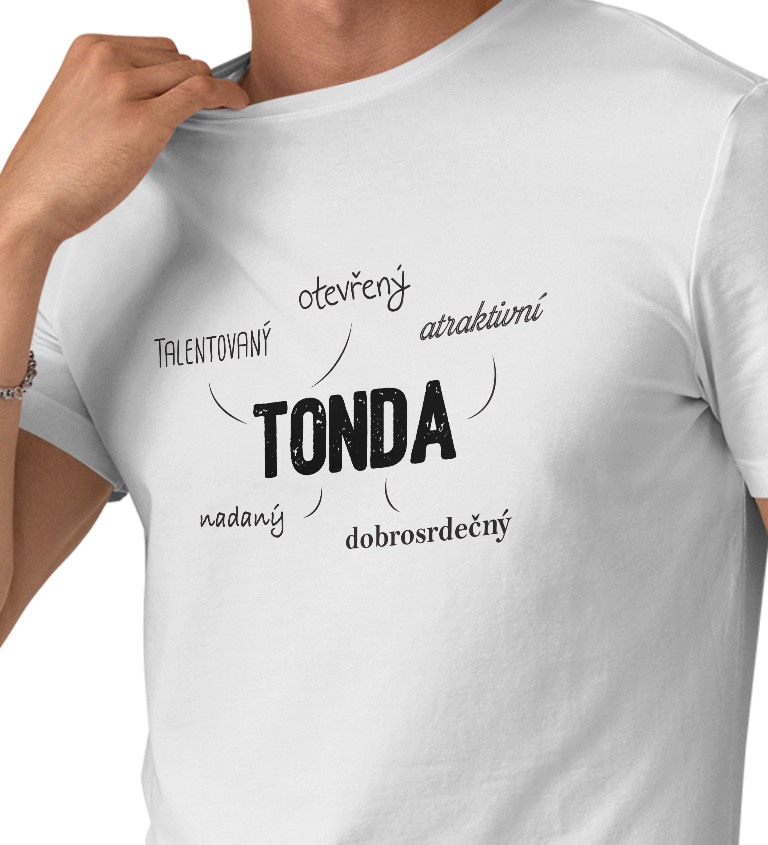 Pánské triko bílé -Tonda