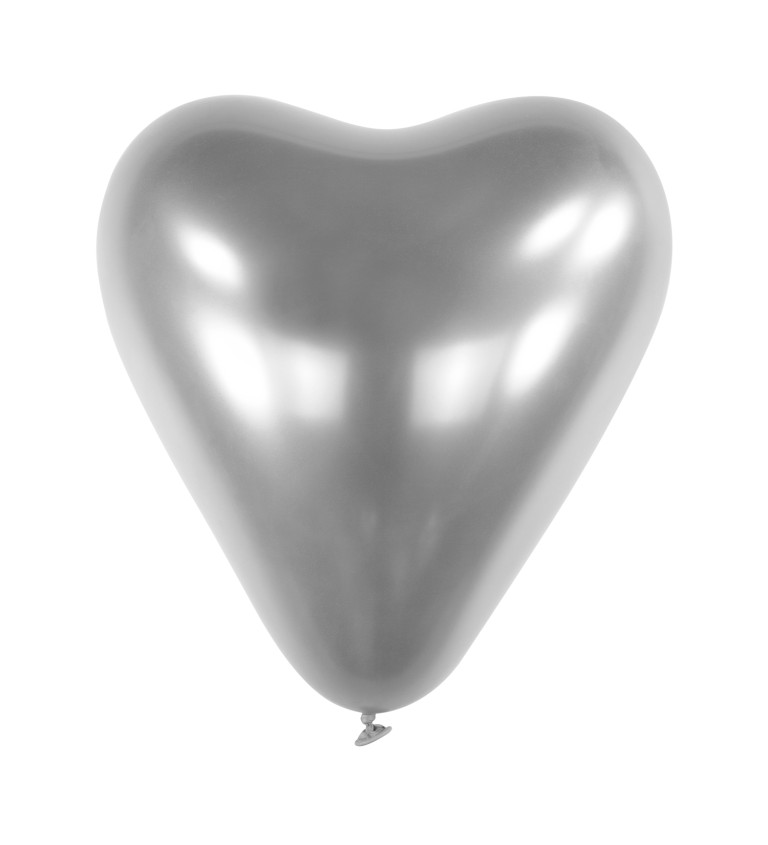 Latexový balón stříbrné srdce
