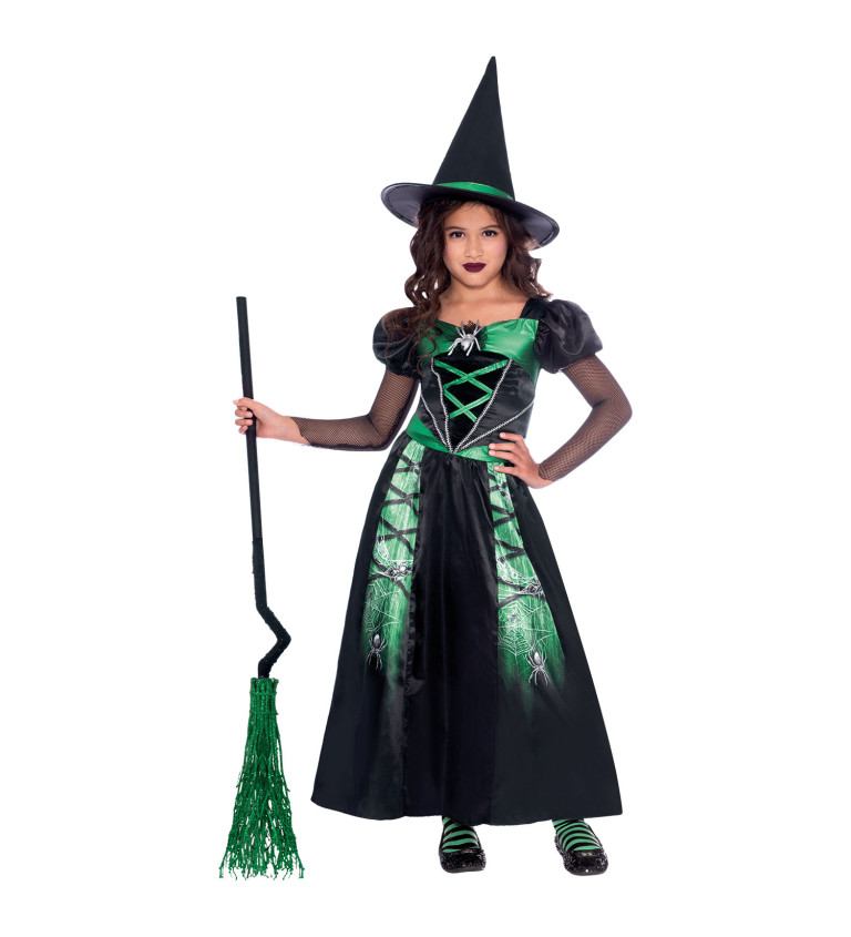 Zelená čarodějka dětský kostým
